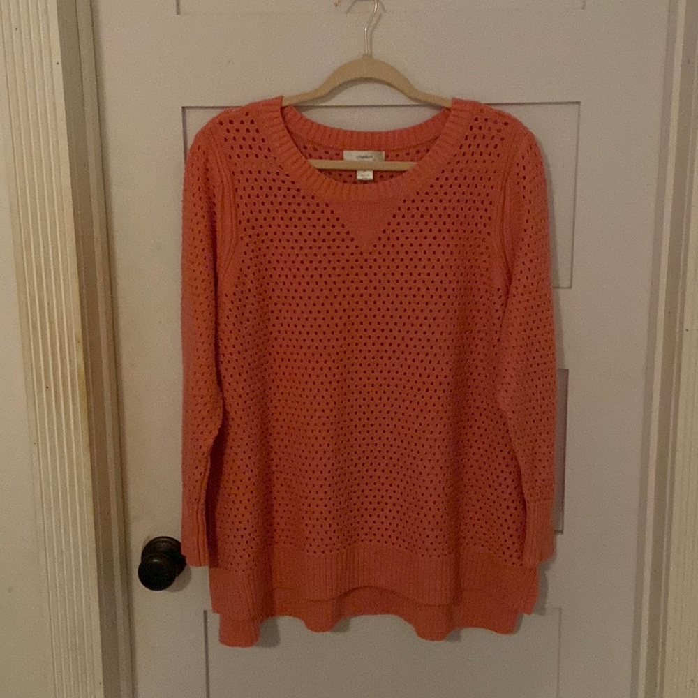 cjbanks lightweight sweater, coral pink, size 2X